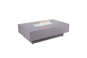 Faux Rect Concrete Fire Table