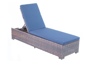 Brownstone Deluxe Skirted Chaise Lounge w/Indigo Cushion