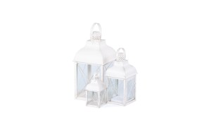 Set of 3 White Lanterns
