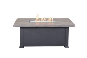 36" X 58" Rect Faux Wood Fire Table W/Lid