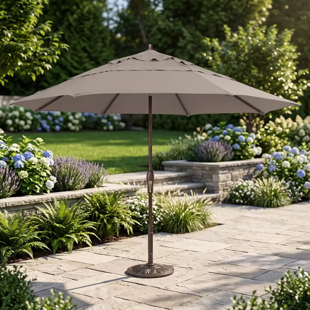 11' Classic Umbrella Champagne Linen - The Great Escape