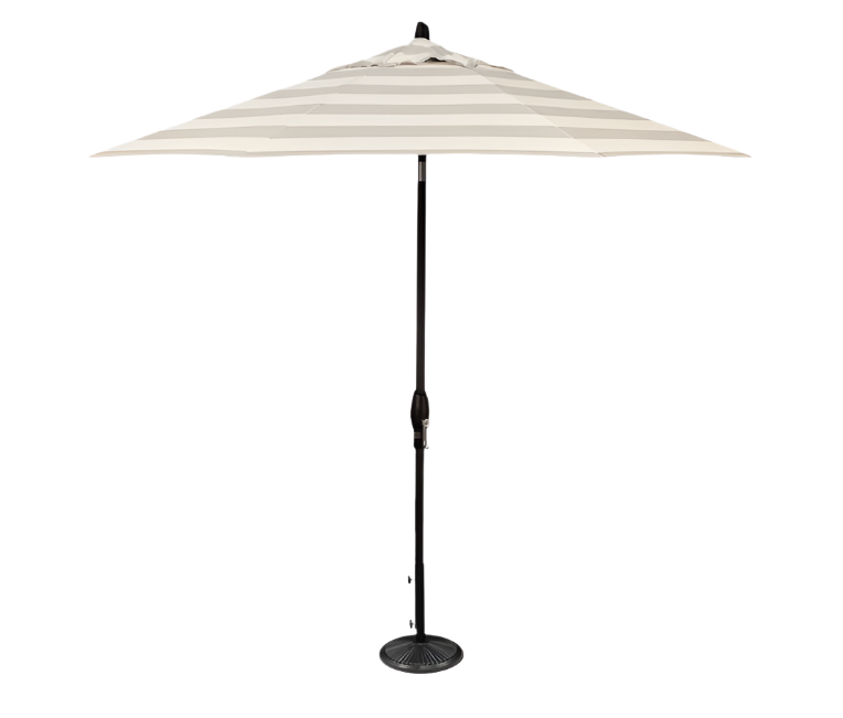9' Designer Umbrella - New Block Smoke Stripe - The Great Escape
