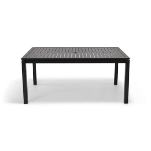 Capri 42x66 Inch Rectangle Black Aluminum Slat Dining Table - The Great Escape
