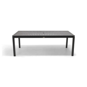 Capri 42x84 Inch Rectangle Black Aluminum Slat Dining Table - The Great Escape