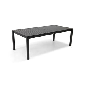 Capri 42x84 Inch Rectangle Black Aluminum Slat Dining Table - The Great Escape