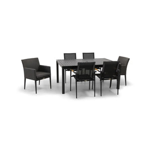 Capri 7 Piece Black Sling Dining Group - The Great Escape
