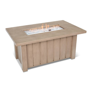 32"x50" Naples Flax Aluminum Firepit With Lid - The Great Escape