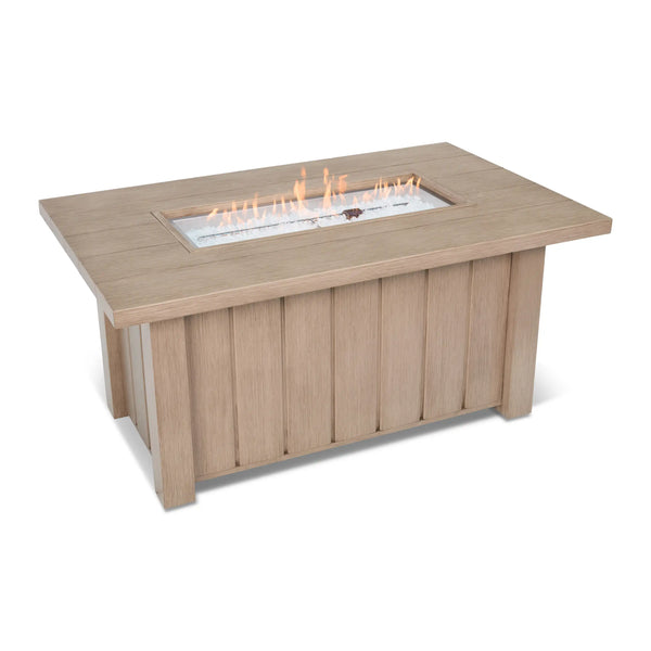 32"x50" Naples Flax Aluminum Firepit With Lid - The Great Escape