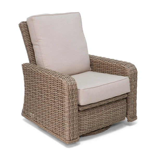 Naples Woven Cushioned High Back Swivel Glider Recliner - The Great Escape