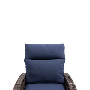 Ellis Reclining High Back Recliner Chair Indigo Acrylic - The Great Escape