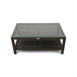 Ellis Silver Oak 20"x40" Rectangle Woven Coffee Table - The Great Escape