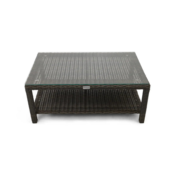 Ellis Silver Oak 20"x40" Rectangle Woven Coffee Table - The Great Escape