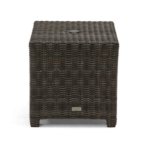 Ellis Silver Oak 22" Square Umbrella Woven End Table - The Great Escape
