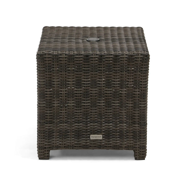 Ellis Silver Oak 22" Square Umbrella Woven End Table - The Great Escape
