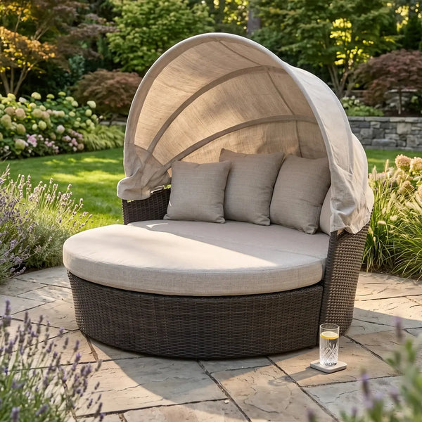 Asher Silver Oak XL 71" Rd. Canopy Daybed - The Great Escape