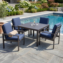 Sutton Cushioned 5 Piece Dining Group Indigo - The Great Escape