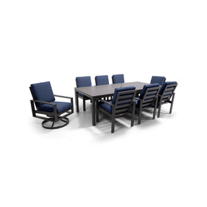 Sutton Cushioned 9 Piece Dining Group Indigo - The Great Escape