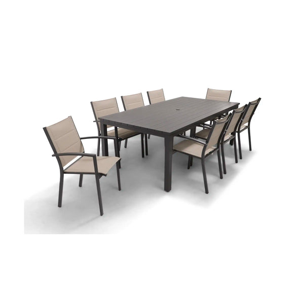 Sutton Sling 9 Piece Dining Group W/ 44"x84" Rect. Table - The Great Escape