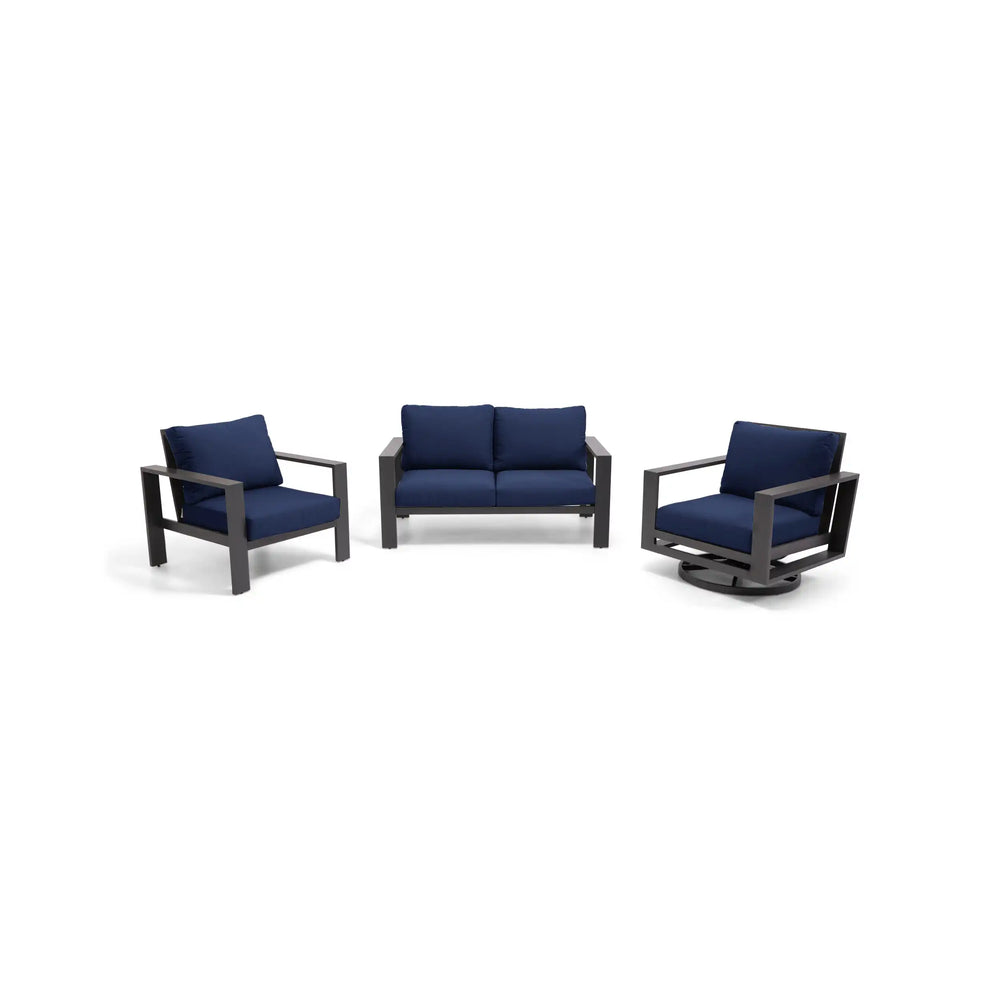 Sutton Grey 3 Piece Loveseat Group Indigo - The Great Escape