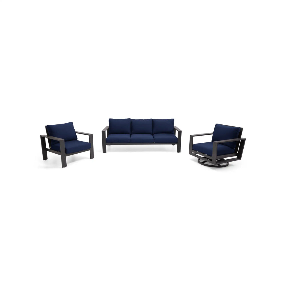 Sutton Grey 3 Piece Sofa Group Indigo - The Great Escape