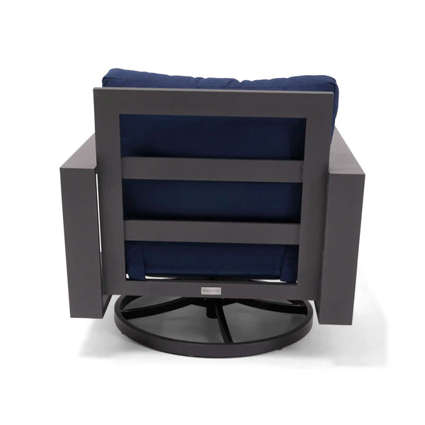 Sutton Grey Cushioned Swivel Rocker Indigo - The Great Escape