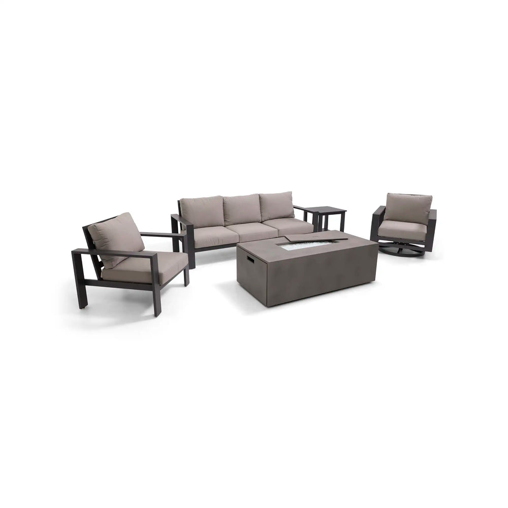 Sutton Grey 5 Piece Sofa Firepit Chat Group Dove - The Great Escape