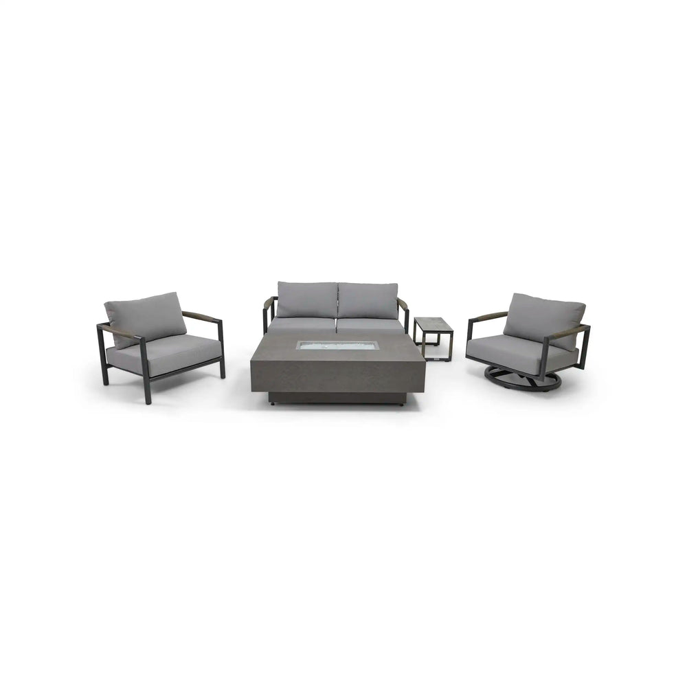 Madison 5 Piece Loveseat Firepit Chat Group - The Great Escape