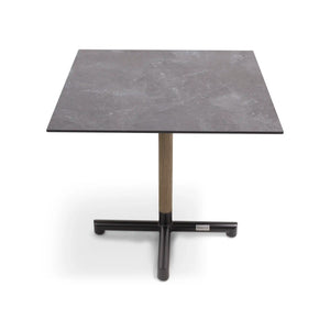 31 Inch Square Pedestal Slate Grey HPL Bistro Table - The Great Escape
