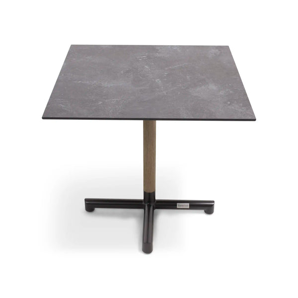 31 Inch Square Pedestal Slate Grey HPL Bistro Table - The Great Escape