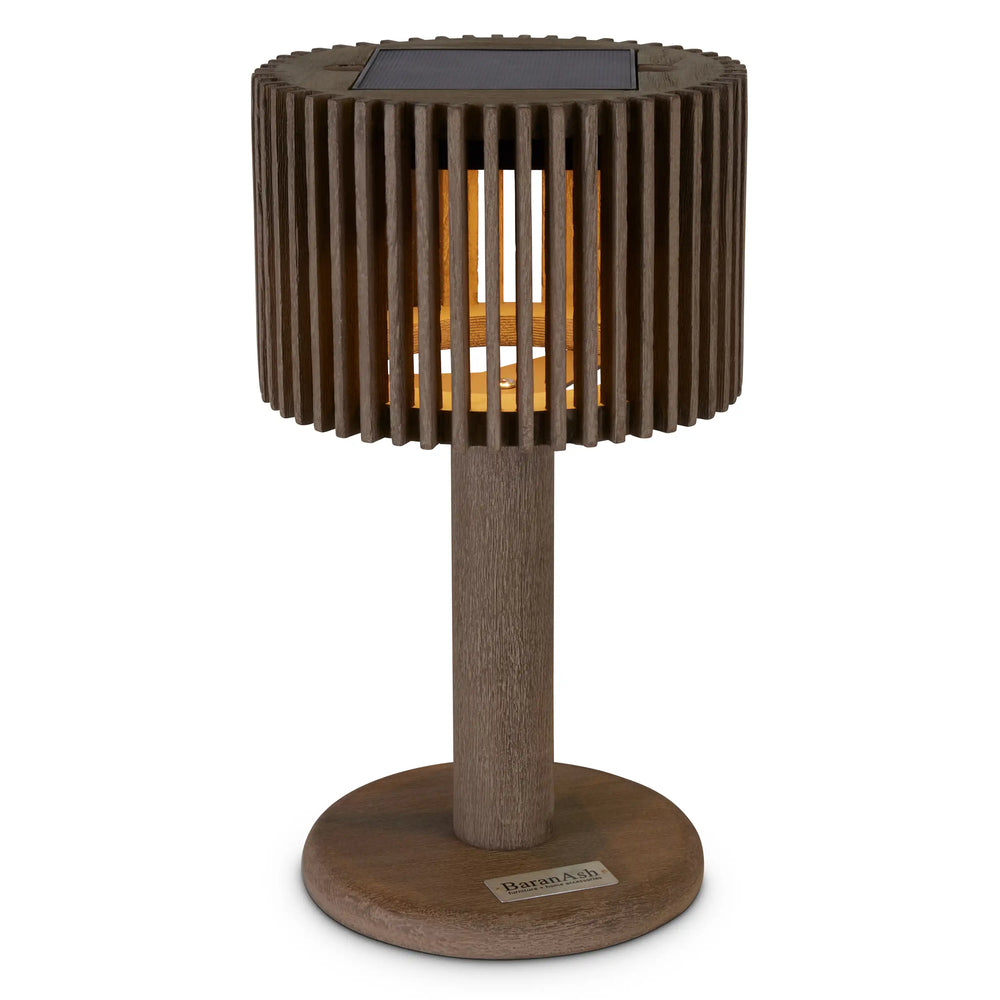 Loft 16" Weathered Teak Solar Lamp - The Great Escape