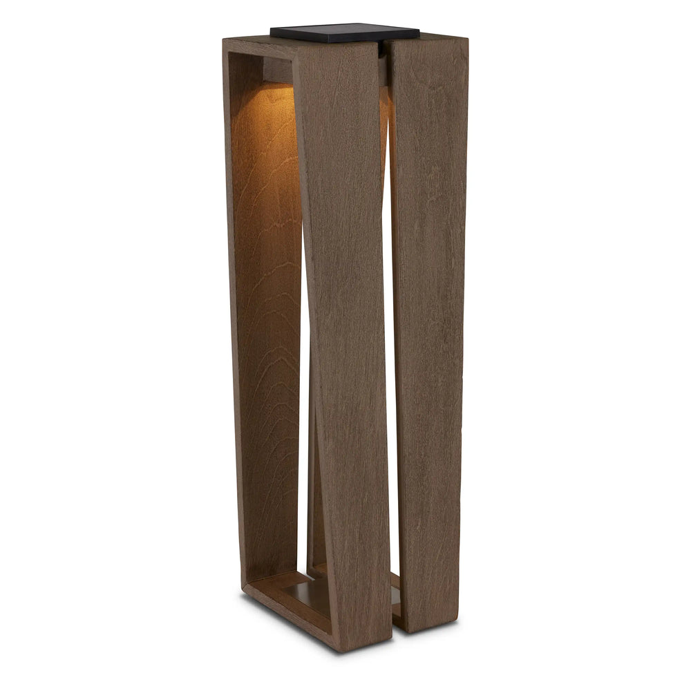 Loft 25" Weathered Teak Solar Lantern - The Great Escape