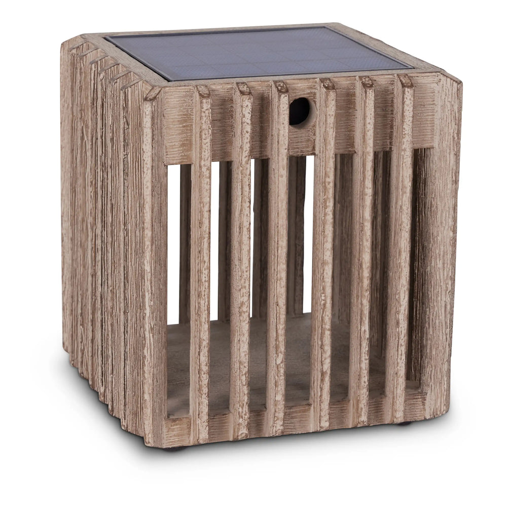 Loft 7" Weathered Teak Solar Lantern - The Great Escape