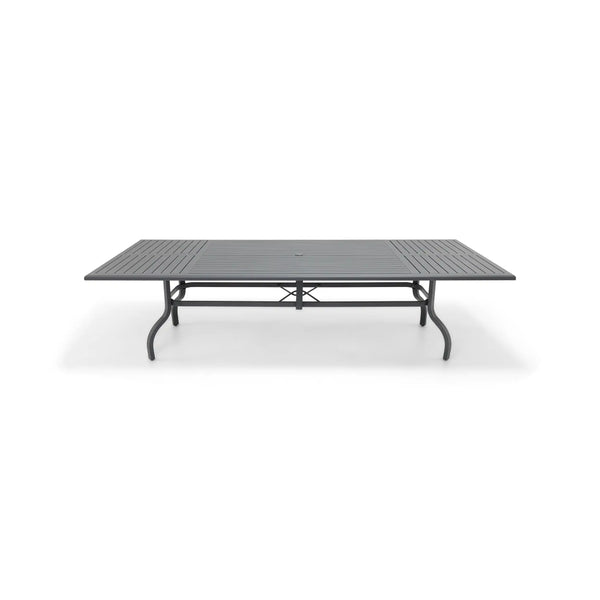 44x112 Inch Rectangle Graphite Farnham Slat Dining Table - The Great Escape