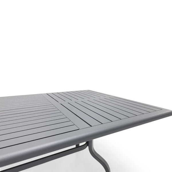 44x112 Inch Rectangle Graphite Farnham Slat Dining Table - The Great Escape
