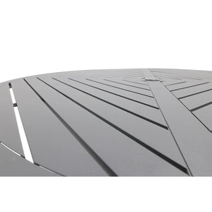 54 Inch Round Graphite Farnham Slat Dining Table - The Great Escape