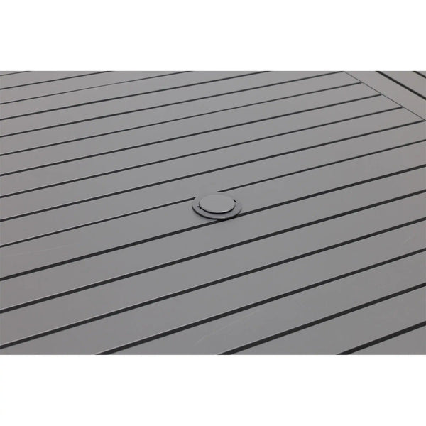 60x84 Inch Rectangle Graphite Farnham Slat Dining Table - The Great Escape