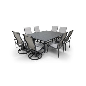 Coastline 9 Piece Graphite Dining Group - The Great Escape