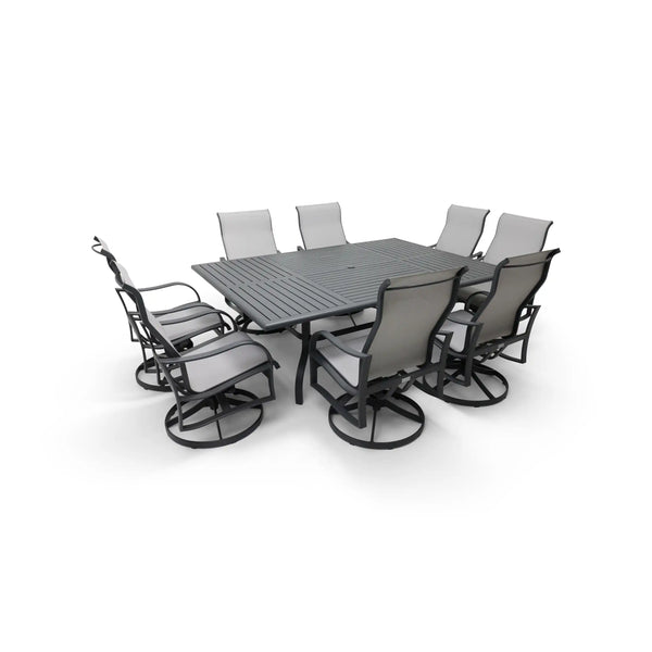 Coastline 9 Piece Graphite Dining Group - The Great Escape