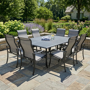 Coastline 9 Piece Graphite Dining Group - The Great Escape