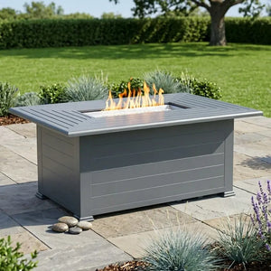 36"x58" Farnham Graphite Fire Table With Lid - The Great Escape