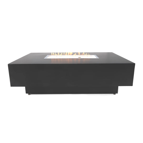 36"x58" Black Modern Fire Table W/ Lid - The Great Escape