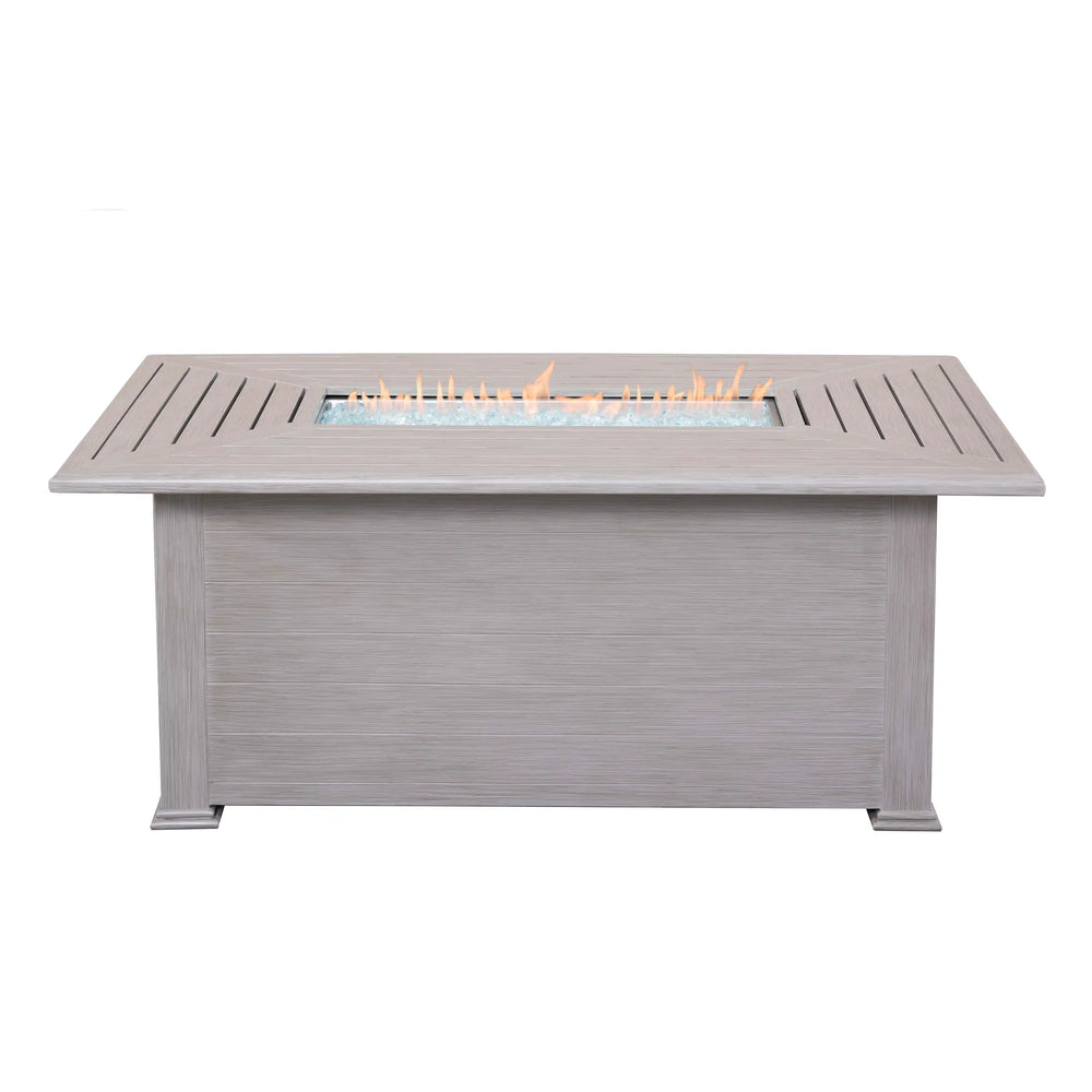 36" X 58" Farnham Driftwood Fire Table W/ Lid - The Great Escape