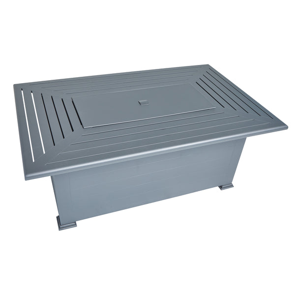 36"x58" Farnham Graphite Fire Table With Lid - The Great Escape
