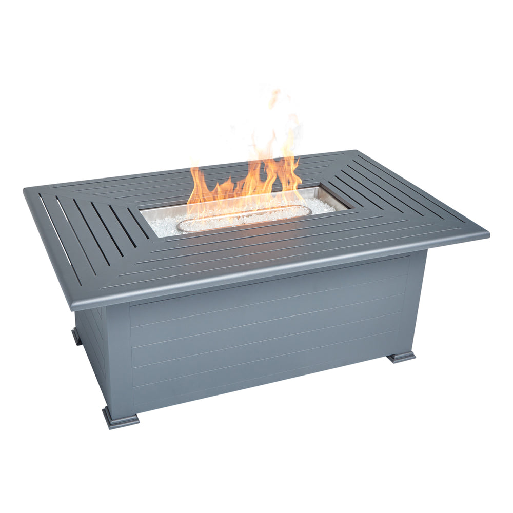 36"x58" Farnham Graphite Fire Table With Lid - The Great Escape