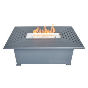 36"x58" Farnham Graphite Fire Table With Lid - The Great Escape