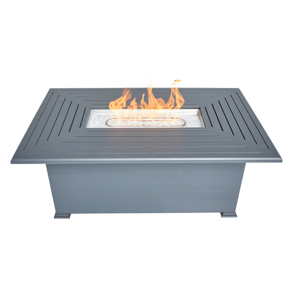 36"x58" Farnham Graphite Fire Table With Lid - The Great Escape