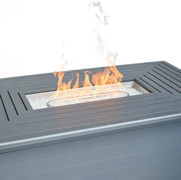 36"x58" Farnham Graphite Fire Table With Lid - The Great Escape
