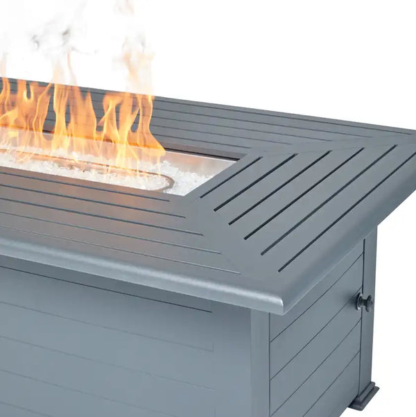 36"x58" Farnham Graphite Fire Table With Lid - The Great Escape