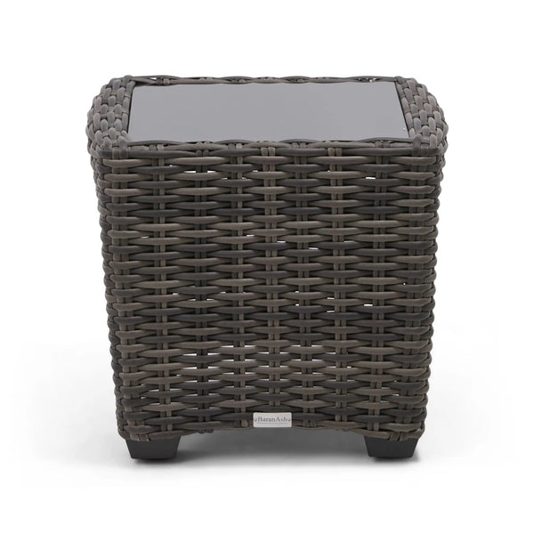 Kampala Grey 23 Inch Square End Table With Print Glass - The Great Escape