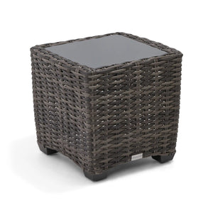 Kampala Grey 23 Inch Square End Table With Print Glass - The Great Escape